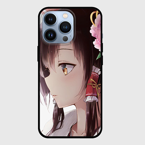 Чехол iPhone 13 Pro Touhou Project Рейму Cute / 3D-Черный – фото 1