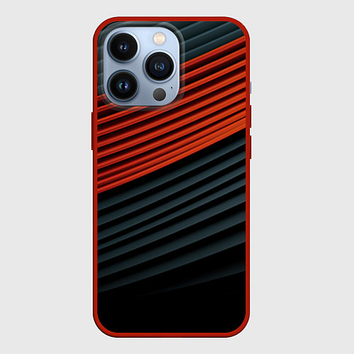 Чехол iPhone 13 Pro Рифленая абстракция / 3D-Красный – фото 1