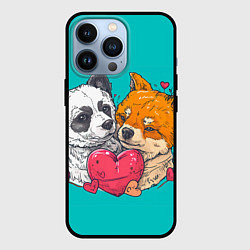 Чехол для iPhone 13 Pro Влюбленная собачка и лисичка, цвет: 3D-черный