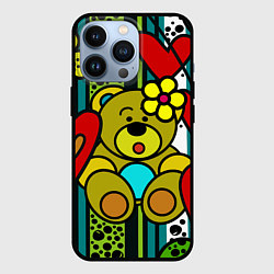 Чехол для iPhone 13 Pro Абстракция мишка игрушка, цвет: 3D-черный