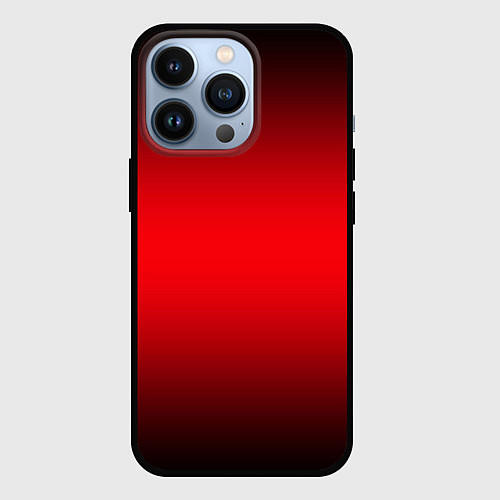 Чехол iPhone 13 Pro Градиент чёрно-красно-чёрный / 3D-Черный – фото 1