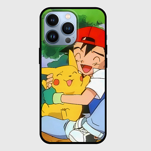 Чехол iPhone 13 Pro Pokemon - энергия в объятиях / 3D-Черный – фото 1