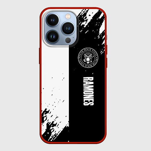 Чехол iPhone 13 Pro Ramones краски абстракция / 3D-Красный – фото 1