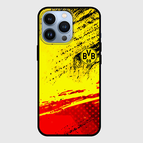 Чехол iPhone 13 Pro Borussia color краски спорт / 3D-Черный – фото 1