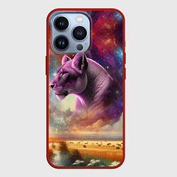 Чехол для iPhone 13 Pro Небесный львица, цвет: 3D-красный