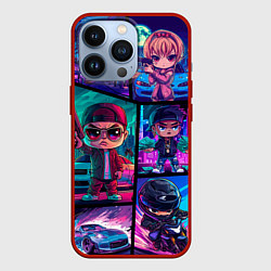 Чехол для iPhone 13 Pro GTA chibi style, цвет: 3D-красный