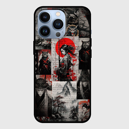 Чехол iPhone 13 Pro Japanese samurai art / 3D-Черный – фото 1