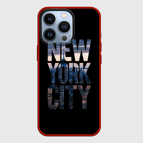 Чехол iPhone 13 Pro New York City - USA / 3D-Красный – фото 1