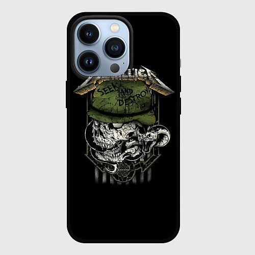 Чехол iPhone 13 Pro Metallica - skull / 3D-Черный – фото 1