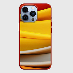 Чехол iPhone 13 Pro Желтая абстракция с оранжевой волной