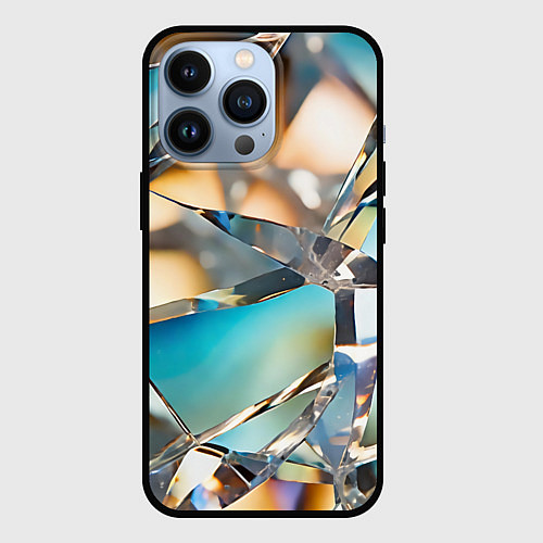 Чехол iPhone 13 Pro Грани стеклянного камня / 3D-Черный – фото 1