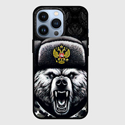 Чехол для iPhone 13 Pro Русский медведь, цвет: 3D-черный