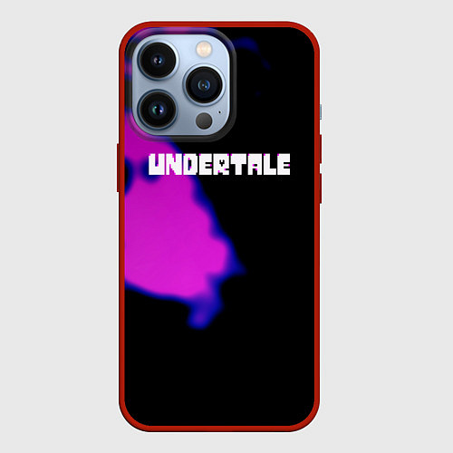 Чехол iPhone 13 Pro Undertale neon splash / 3D-Красный – фото 1