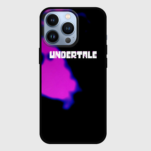 Чехол iPhone 13 Pro Undertale neon splash / 3D-Черный – фото 1