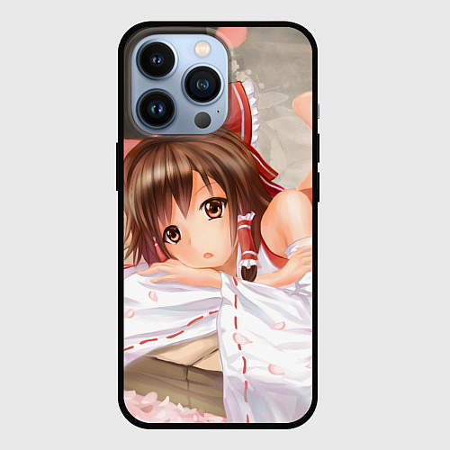 Чехол iPhone 13 Pro Touhou Project Рейму милая / 3D-Черный – фото 1