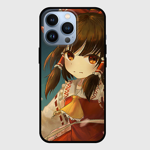 Чехол iPhone 13 Pro Touhou Project Рейму fight / 3D-Черный – фото 1