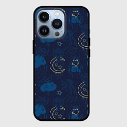Чехол для iPhone 13 Pro Ангелы в ночном небе, цвет: 3D-черный