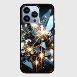 Чехол для iPhone 13 Pro Текстура с осколками, цвет: 3D-черный