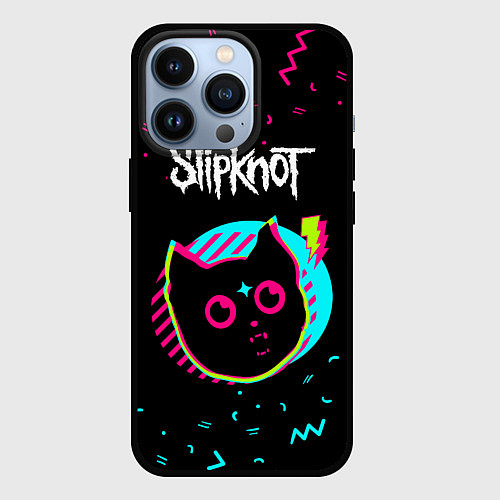 Чехол iPhone 13 Pro Slipknot - rock star cat / 3D-Черный – фото 1