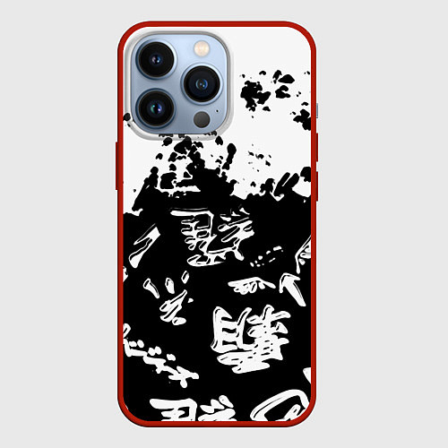 Чехол iPhone 13 Pro Аниме логотипы краски / 3D-Красный – фото 1