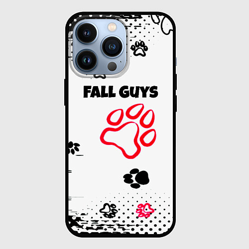 Чехол iPhone 13 Pro Fall Guys kids game pattern / 3D-Черный – фото 1