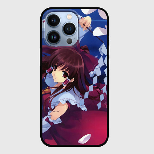 Чехол iPhone 13 Pro Touhou Project Рейму милая / 3D-Черный – фото 1