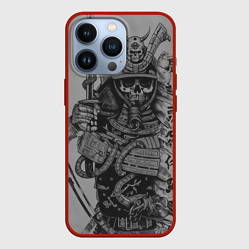 Чехол iPhone 13 Pro Demonic samurai / 3D-Красный – фото 1