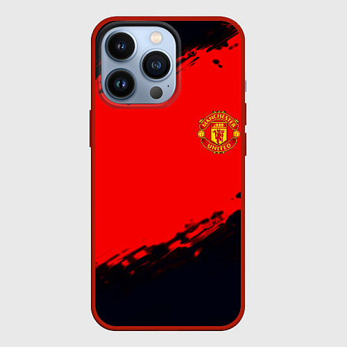 Чехол iPhone 13 Pro Manchester United colors sport / 3D-Красный – фото 1