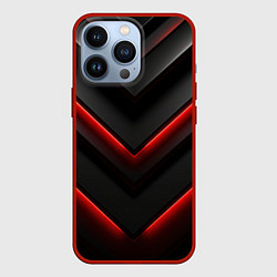 Чехол iPhone 13 Pro Красное свечение на черном