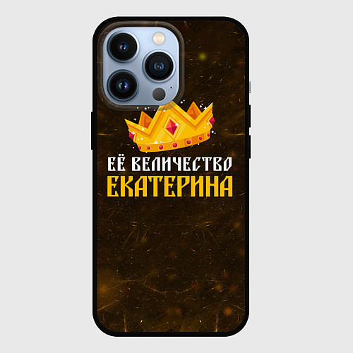 Чехол iPhone 13 Pro Корона её величество Екатерина / 3D-Черный – фото 1