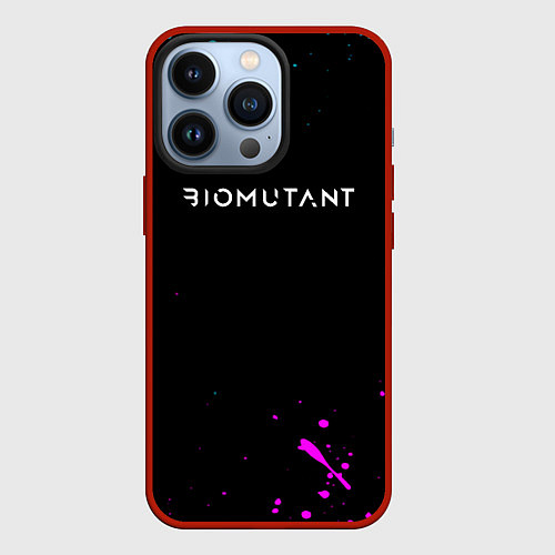 Чехол iPhone 13 Pro Biomutant краски неоновые / 3D-Красный – фото 1