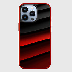 Чехол iPhone 13 Pro Черно-красный объемный градиент