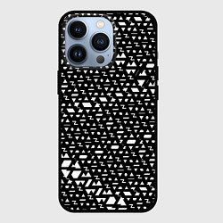 Чехол для iPhone 13 Pro Геометрические фигуры белые, цвет: 3D-черный