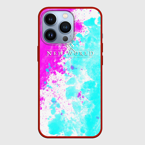 Чехол iPhone 13 Pro New world неоновые краски / 3D-Красный – фото 1