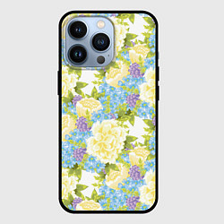 Чехол для iPhone 13 Pro Пышные цветы, цвет: 3D-черный