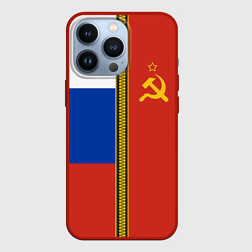 Чехол iPhone 13 Pro Россия и СССР / 3D-Красный – фото 1