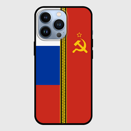 Чехол iPhone 13 Pro Россия и СССР / 3D-Черный – фото 1