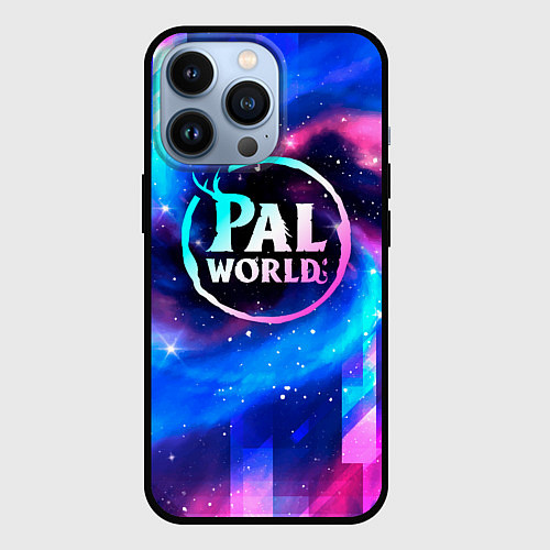 Чехол iPhone 13 Pro Palworld неоновый космос / 3D-Черный – фото 1