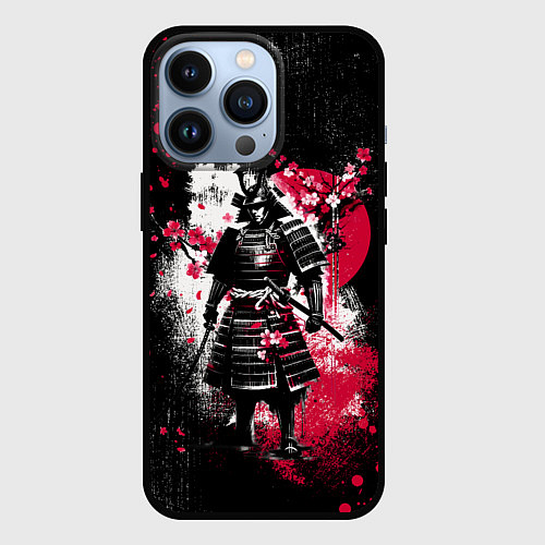 Чехол iPhone 13 Pro Ghost of Tsushima - samurai / 3D-Черный – фото 1