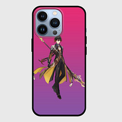Чехол для iPhone 13 Pro Genshin персонаж игры - Чжун Ли, цвет: 3D-черный
