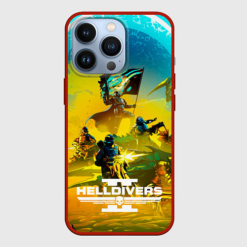 Чехол iPhone 13 Pro Helldivers 2: Battle / 3D-Красный – фото 1