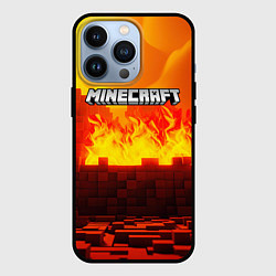 Чехол iPhone 13 Pro Minecraft огненная стена