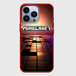 Чехол iPhone 13 Pro Minecraft логотип и кубы
