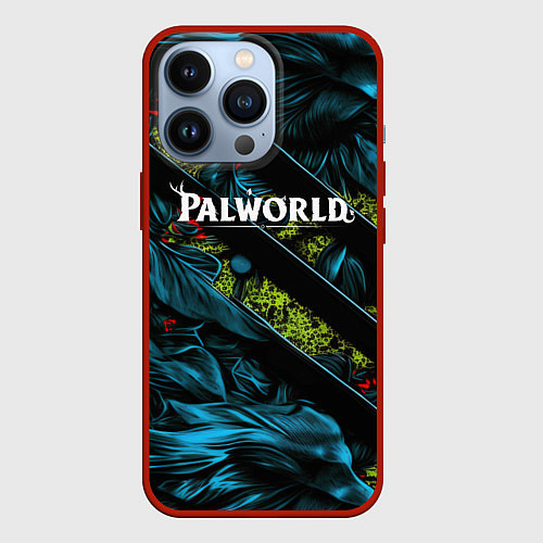 Чехол iPhone 13 Pro Palworld название игры / 3D-Красный – фото 1