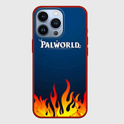 Чехол для iPhone 13 Pro Palworld logo fire, цвет: 3D-красный