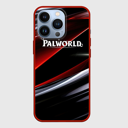 Чехол iPhone 13 Pro Palworld logo темная абстракция / 3D-Красный – фото 1