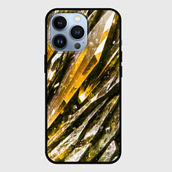 Чехол для iPhone 13 Pro Драгоценные кристаллы жёлтые, цвет: 3D-черный