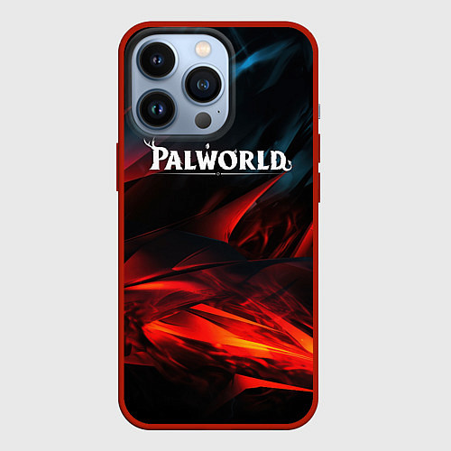 Чехол iPhone 13 Pro Palworld логотип абстракт на темном фоне / 3D-Красный – фото 1