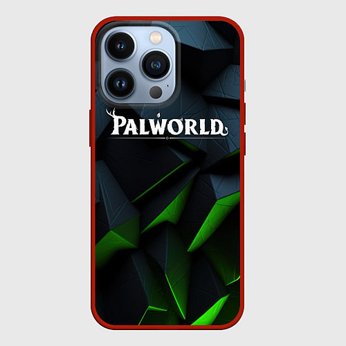 Чехол iPhone 13 Pro Palworld логотип абстракт объемные плиты / 3D-Красный – фото 1