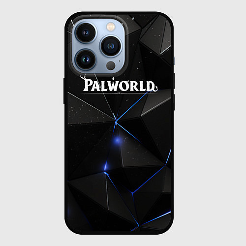 Чехол iPhone 13 Pro Palworld лого на черном стильном фоне / 3D-Черный – фото 1